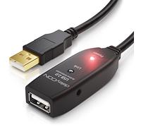 deleyCON 5m Cable de Extensión USB 2.0 Cable Repetidor con Señal de Amplificación Activa de Salida USB Tipo A Macho a Entrada Tipo A Hembra - Negro