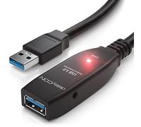 deleyCON 5m Cable de Extensión USB 3.0 Cable Repetidor con Señal de Amplificación Activa de Salida 5 Gbit/s USB Tipo A Macho a Entrada Tipo A Hembra - Negro