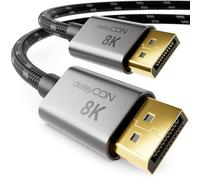 deleyCON 5m Cable DisplayPort 8K 1.4 8K@60Hz 4K@165Hz 2K@360Hz HBR3 | 32,4 Gbps, UHD WQHD HDR, DSC 1.2, HDCP 2.2, G-Sync y FreeSync, cable DP 1.4 para tarjeta gráfica de monitor gaming