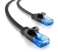 deleyCON 5m CAT6 Cable de Red Plano 1000 Mbit Gigabit LAN - Cat 6 RJ45 Ethernet Patch Cable Instalación Plano - para Internet Switch Router Modem Patchpanel - Negro