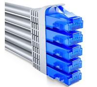 deleyCON 5x 0,25m CAT6 Juego de Cables de Red - Corto 25cm U-UTP RJ45 CAT-6 LAN Cable Patch Cable Ethernet DSL Switch Router Módem Repetidor Patch Panel - Gris