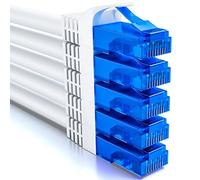 deleyCON 5x 0,5m CAT6 Cable Red Set - Corto 50cm U-UTP RJ45 CAT-6 LAN Cable Patch Ethernet DSL Switch Router Modem Repeater Patchpanel - Blanco