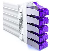 deleyCON 5x 0,5m CAT7 Cable de Red - 10 Gigabit - Corto 50cm Cable de Conexión RJ45 Cable Ethernet (Cobre, Blindaje SFTP PiMF) - LAN DSL Switch Módem Router Patch Panel CAT7 CAT6 CAT5 - Blanco