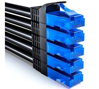 deleyCON 5x 1m CAT6 Juego de Cables de Red - U-UTP RJ45 CAT-6 LAN Cable Patch Cable Ethernet DSL Switch Router Módem Repetidor Patch Panel - Negro