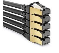 deleyCON 5x 2m CAT8.1 Patch Red Datos S/FTP PIMF 2000 MHz 40 Gbit RJ45 LAN DSL CAT.8 Ethernet Línea RJ45 Conector - Negro