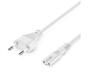 deleyCON 6m Cable de Alimentación Eléctrico Tipo C Euroconector a C7 Hembra Cable de Red Euro 8 para TV BLU-Ray Electrodomésticos Fuentes de Alimentación - Blanco