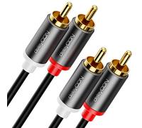 deleyCON 7,5m Cable Cinch RCA HiFi Audio Cable Sonido Conectores Metálicos Dorados para Cine en Casa Sistema Estéreo Amplificador Receptor HiFi Reproductor Blu-Ray (Extra Delgado & Flexible)