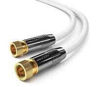 deleyCON 7,5m Cable de Antena SAT Cable Satélite Coaxial para DVB-S/S2 4K Ultra HD Full HD 1080p HDTV - 2x Conectores F Metálicos - Blanco