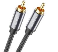 deleyCON 7,5m Cable para Subwoofer - Cable Coaxial RCA Cinch - para Subwoofer, Receptor AV, Amplificador HiFi, Sistemas HiFi, Barras de Sonido, Altavoces Activos - Nylon Negro