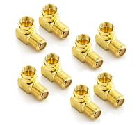 deleyCON 8 adaptadores de ángulo de satélite de 90° para cable coaxial F hembra F hembra cable satélite acoplamiento F acodado adaptador de ángulo F - 8 unidades