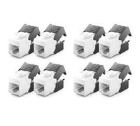 deleyCON 8x CAT6a Jack Keystone Módulo RJ45 - Conector RJ45 para Plástico LSA Montaje a Presión Cable Crudo CAT 500Mhz 10GBit/s