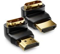 deleyCON 90° & 270° HDMI Adaptador de Ángulo - 1x 90° + 1x 270° - HDMI Tipo A Enchufe y Toma de Corriente - 4K Ultra HD UHD 3D Full HD 1080p HDR ARC Highspeed con Ethernet