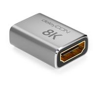 deleyCON Acoplador HDMI 2.1 8K (48G, Ultra Highspeed) Adaptador Conector 8K@60Hz 4K@120Hz 2K@144Hz/165Hz EARC HDCP 2.3/2.2 DTS:X para HDR Dolby Atmos TV PS5 Xbox Barra de Sonido Monitor