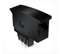 deleyCON - Adaptador TAE-F Macho a RJ11 Hembra, 6P4C, para Teléfono y Router, Conector Macho, Negro