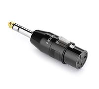DeleyCON Adaptador XLR a Jack estéreo 6,3 mm hembra TRS 6,35 mm 3 pines micrófono altavoz mezclador instrumento estudio
