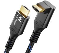 deleyCON Cable HDMI 2.1 8K 1m Cable de Alta Velocidad Ultra High Speed 48 Gbps con Conector Acodado (90°) - Ideal para TV, Monitor, PS4, PS5, EARC, HDR10+ - 10K/8K@60Hz, 4K@120Hz/144Hz y 2K@240Hz