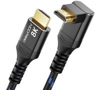 deleyCON Cable HDMI 2.1 8K 2m Cable de Alta Velocidad Ultra High Speed 48 Gbps con Conector Acodado (270°) - Ideal para TV, Monitor, PS4, PS5, EARC, HDR10+ - 10K/8K@60Hz, 4K@120Hz/144Hz y 2K@240Hz