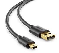 deleyCON Cable mini USB 2.0 de alta velocidad de 2 m, cable de carga para teléfonos móviles, smartphones, tabletas, navegadores, micrófono, USB A macho a mini conector B, color negro