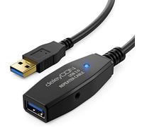 deleyCON Cable USB 3.0 activo de 15 m, alargador con 2 amplificadores de señal, repetidor USB 3.0 para PC, ordenador, impresora y escáner