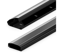 deleyCON Canaleta Universal para Cables y Líneas Aluminio de Primera Calidad Longitud 100cm Ancho 6cm Altura 2cm - Negro