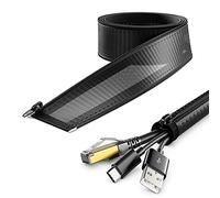 deleyCON Conducto para Cables de 1,5m con Cremallera con 15mm de Diámetro Gestión de Cables Canal para Cables Protección de Cables Funda Robusta de Nailon para Cables Hogar Oficina Escritorio Negro