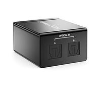 deleyCON Conmutador de Audio Toslink SPDIF Manual Distribuidor de Audio Splitter Switcher (2X Entradas IN / 1x Salida out) Óptico TOSLINK - Metal