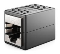 deleyCON Extensión de Cable LAN RJ45, 10 Gbit/s, Conector para Cat8/Cat7/Cat6/Cat5, Cable Ethernet, Adaptador de Red 10 Gigabit PoE - 1 Unidade - Negro