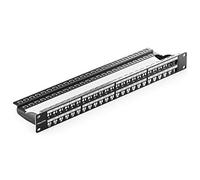 deleyCON Panel Patch 48 Puertos Modular para Módulos Keystone RJ45 1 HE 19" Pulgadas Montaje Rack Compatible CAT5 CAT6 CAT7 CAT8 LAN Cable Instalación Negro
