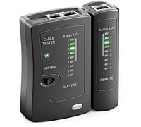 deleyCON Probador de Cable de Red RJ11 RJ12 RJ45 ISDN LAN Cable de Red Cable de Conexión CAT6 CAT7 CAT8 Comprobador de Cables - Negro