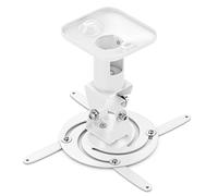 deleyCON Universal Beamer Soporte para Proyectores Inclinación de +-25° Rotación de 360° Soporta hasta 15Kg Alcande de hasta 215mm - Blanco