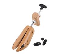 DELFA Dilatador de zapatos de madera de haya, 1 pieza, ampliador de zapatos, con mecanismo de metal de 2 vías, ancho y longitud extensible, beige, L 40-42 Da.