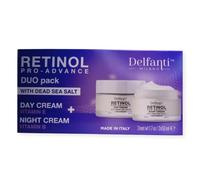 DELFANTI Milano | Retinol Pro-Advance Duo Pack con sal del Mar Muerto - Crema de día y noche | 2 x 50 ml
