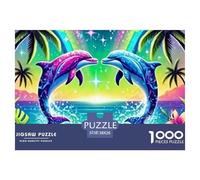 Delfín 1000 Piezas Rompecabezas para AdultosDelfines Brillantes Divertido, & Intrigante Rompecabezas para Adultos - Descubre el Rompecabezas Juegos Educativos Rompecabezas52x38cm/1000