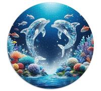 delfín 1000p Rompecabezas Redondo Adultos-Niños el mar Circular Puzzle Niños: Impossible Regalos Habilidad Familiar 1000pcs (67.5x67.5cm)
