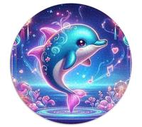 delfín Adultos-Niños Rompecabezas Redondo 1000p el mar Circular Puzzle Niños: Familia Juego Impossible Habilidad Familiar 1000pcs (67.5x67.5cm)