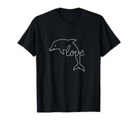 Delfín Amor Línea Arte Océano Animal Vida Marina Amante Del Mar Camiseta