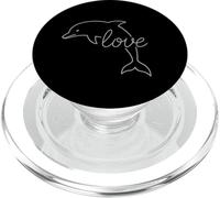 Delfín Amor Línea Arte Océano Animal Vida Marina Amante Del Mar PopSockets PopGrip para MagSafe