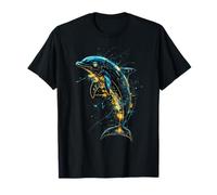 Delfín cibernético - Marca futurista de arte acuático tecnológico: Camiseta