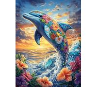 Delfín en el océano mágico Puzzles 500 Piezas Construir Maquetas Detalladas Cuento de Hadas acompañante con Animales Rompecabezas para Adultos Desafío Intelectual Juguete Educativo 3D Moderno 500 PCS