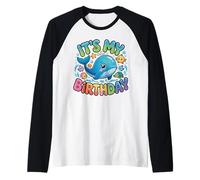 Delfín Feliz Cumpleaños para Niña Mujer Camiseta Manga Raglan