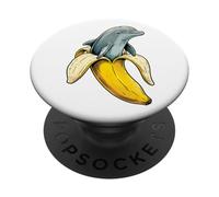 Delfín Gracioso Plátano Humor Animal Océano PopSockets PopGrip Adhesivo