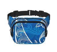 Delfín mágico,Riñonera Cuadrada de Doble Capa, Bolso de Viaje, Bolso Informal para el Pecho.