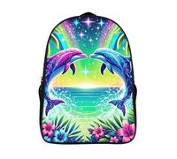delfín mochila escolar impresos en 3d con arnés ajustables animales marinos informal grande mochila 2 compartimento gran capacidad mochilas ligeras-16,para partir de 12 años safari de senderismo