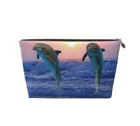 Delfín mular al Amanecer, Bolsa de Maquillaje Bolsa de cosméticos Bolsa de artículos de tocador de Viaje portátil Bolsa de artículos de tocador
