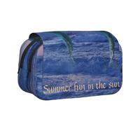 Delfín mular al Amanecer Estuche para lápices portátil con Doble Concha y Cremallera