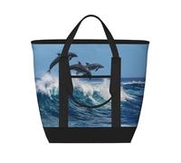 Delfín mular común,Bolsas de almuerzo de gran capacidad, bolsa de mano térmica para mujeres, hombres, trabajo, picnic, viajes.