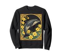Delfín mular común con Flores de jazmín Amarillo Sudadera