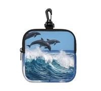 delfín Nariz de Botella común,Bolsa de Almacenamiento Cuadrada con Cremallera, Monedero de Neopreno, Carteras pequeñas, Monedero pequeño, Monedero