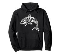 Delfín Orco Tribal Océano Animal Marino Potente Sudadera con Capucha