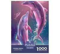 Delfín Puzzle 1000 piezas Océano Fantasía Puzzles Juego De Inteligencia Decoración Interior De Cartón 100% Reciclavo, para Adultos Y Niños Mayores De 14 Años 52x38cm/1000pcs